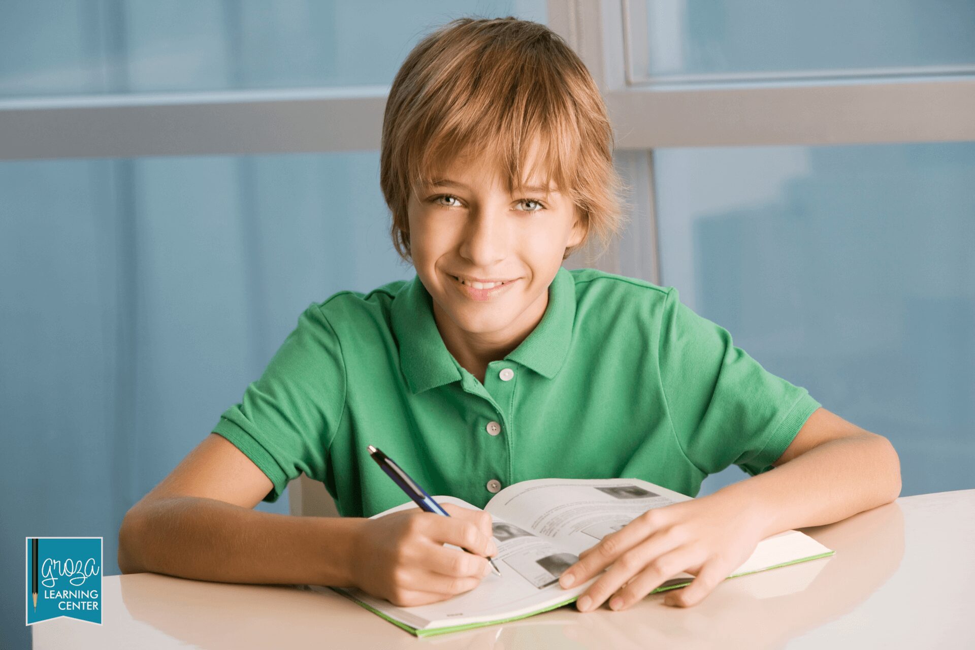 grozalearningcenter psat test teen boy writing