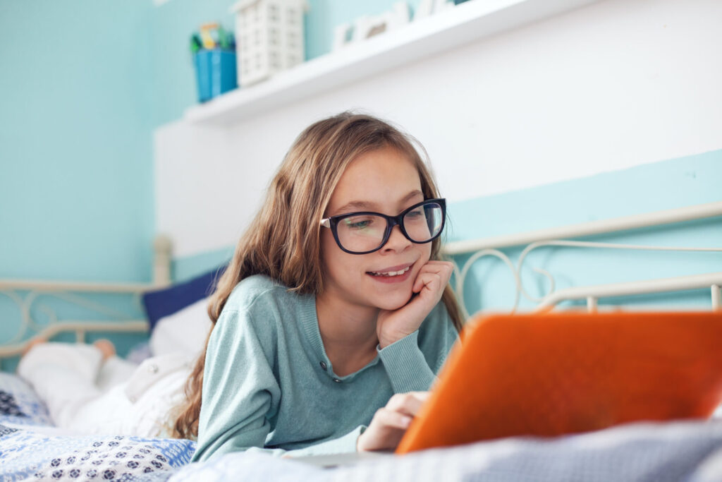 Child using laptop